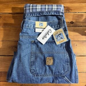 Salmon River Traders Thermal Lined Jeans Men's 40x30 Cabelas Denim Carpenter NEW
